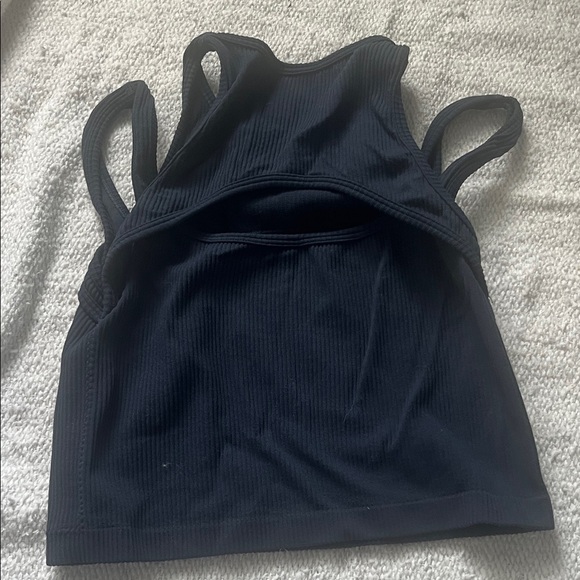 Garage Navy Ribbed Tank Top - Picture 3 of 3